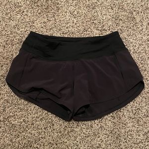 Lululemon black speed up shorts size 2 never worn